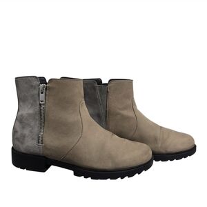 Sorel Emelie II Zip Boots Quarry Grey Leather Waterproof New Women’s Size 9.5